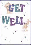 Radiating warmth and positivity, this cheerful get well card features two beloved companions-a teddy bear, soft and sweet, and a playful puppy, both captured in the midst of delivering heartfelt wishes. Together, they hold up the large, multicoloured letters of 'Get Well,' rendered in striking shades of indigo and teal that stand out beautifully against a gentle cream background. Scattered around them, stars in every hue from soft lavender to bright sapphire add a sense of magic, as if wishes swirl through the air above North Ockendon's tranquil streets. The illustrated fur of each friend appears so plush and downy, it almost invites a comforting touch, much like the careful arrangements prepared daily by the skilled florists at Flowers North Ockendon. This card isn't just a message-it's a gentle embrace; its design combines playful energy and emotional warmth to soothe and brighten the spirit of anyone in recovery. The soft, friendly scene mirrors the caring gestures found in our local community, making it a perfect pairing with a fresh bouquet sent to lift a loved one's heart anywhere in North Ockendon.